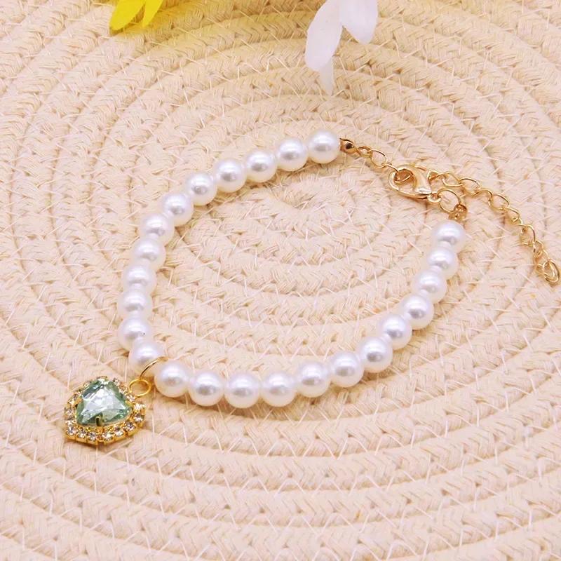 Pet Pearl Collar Dog Prinss Neckla Cat Jewelry Cute Collar Puppy Acssories Dog Kitten Chain Chihuahua Wedding Jewelry Gift