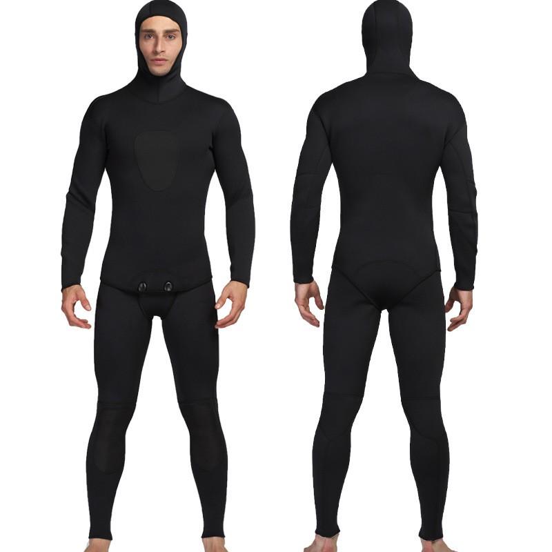 Mens 1.5mm 3mm Neoprene Wetsuit Set Two-Piece Dive Suit Snorkeling Swimming Water Sports Fall