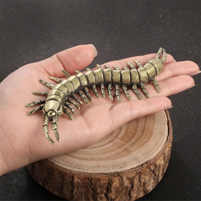 Vintage Brass Centipedes Ornament With Intricate Carving Traditional Antique Ornament Home Decoration Gift
