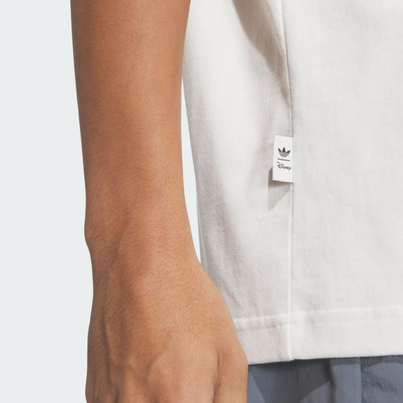 Adidas Хлопковая футболка унисекс с графическим принтом Originals X Disney HDL, белая JP1426