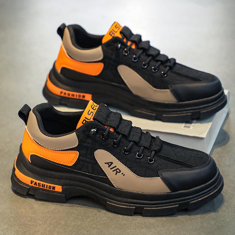 Мужские осенние новые черные ботинки, модная повседневная классическая рабочая одежда, модная обувь, короткие ботинки на толстой подошве, мужская обувь