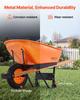 Wheelbarrow Cart One Wheel 6 Cu Ft Garden Dump Cart 330 lbs Utility Cart