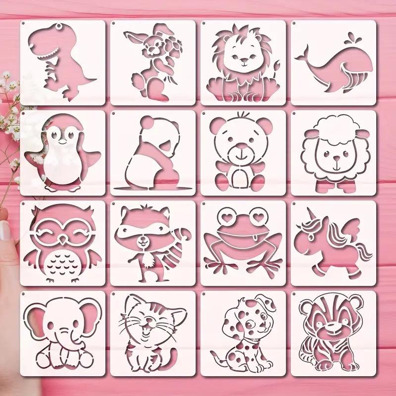 16 Cartoon Animal Drawing Templates - Children's Washable Graffiti Board