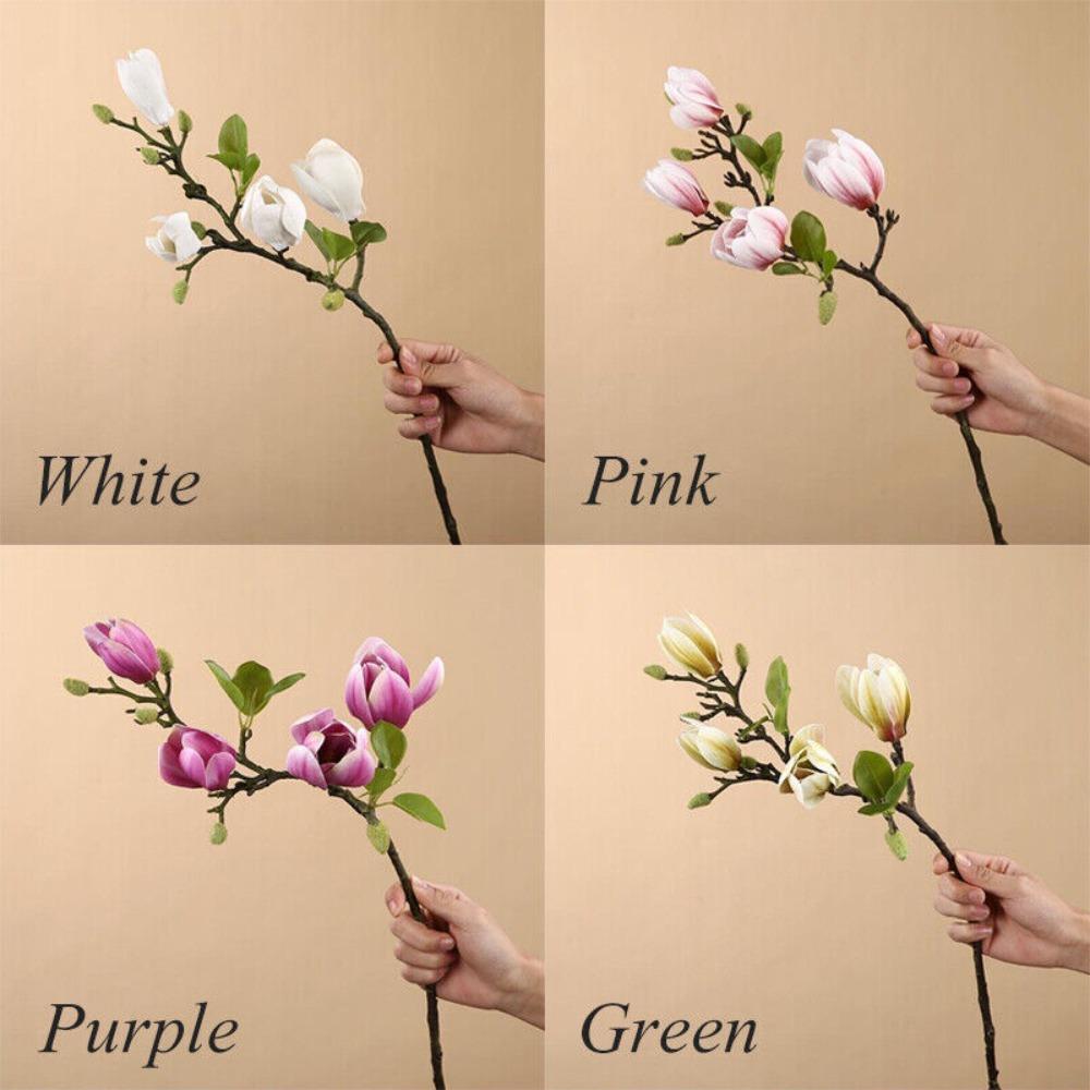 Decoration Film Feel Faux Flower Branch Decorative Flowers Magnolia Bouquet Artificial Flowers