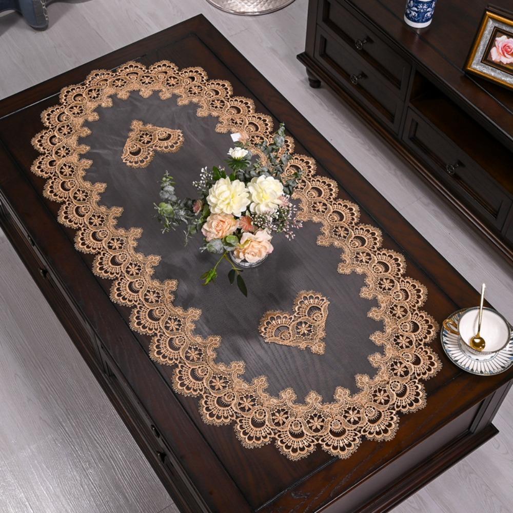 Новая дакроновая скатерть для журнального столика овальной формы Европейская скатерть Вышитый дорожка на обеденный стол Дом