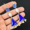 Womens Day Deal Lapis Lazuli Stone Sterling Silver Dangle Drop Earrings Jewelry