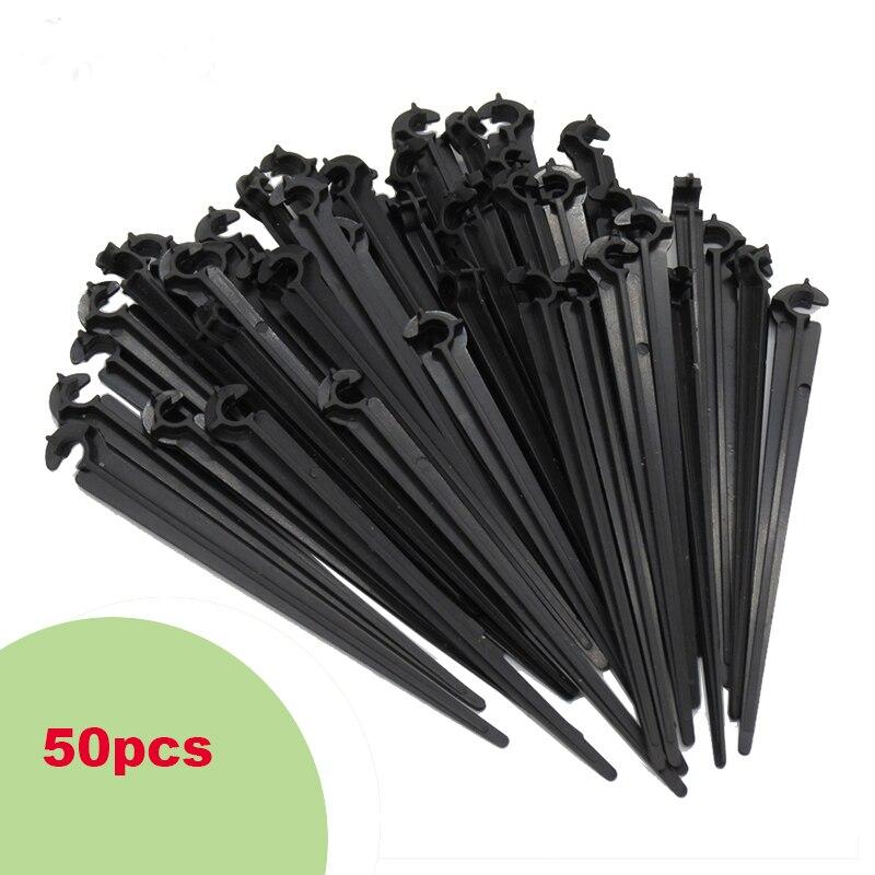 C Shape 4/7mm Tube Pipe Fixed Holder 1/4" Garden Hose Drip Irrigation Support Stakes Watering Dripper Sprinkler Bracket