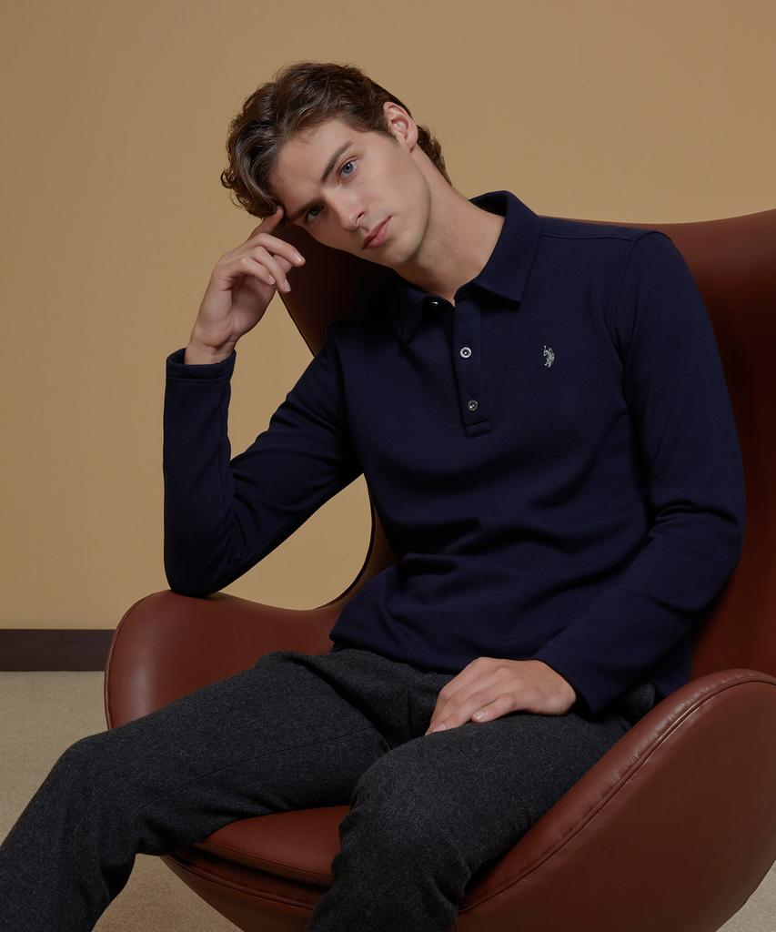 USPOLOASSN Brushed Collar T-Shirt_Navy