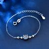 S925 Sterling Silver Bracelet Women's Love Bull Head Inlaid with 50 Points Moissanite Popular Hand Jewelry Korean Style Simple Bracelet Jewelry