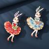 Эмалированная брошь Сверкающие стразы Вставка Дизайн танцующего кролика Булавка Сказочные украшения Костюмы Свитеры Пальто Аксессуары