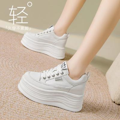 2025 летние белые туфли с сетчатой подкладкой, женские, 8 см, толстая подошва, наклонный каблук, повседневные дышащие летние туфли в корейском стиле для путешествий