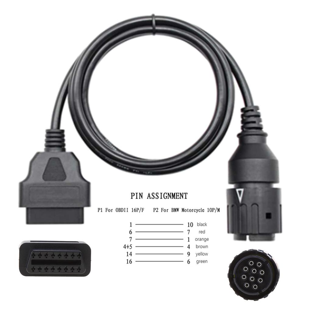 10-контактный сканер, 10-контактный на 16-контактный разъем OBD2, диагностический удлинительный кабель, используемый для мотоцикла ICOMD