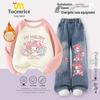 Комплект из флисовой толстовки и джинсов Melody для девочек - Детский размер Medium/Large, Осенне-зимняя коллекция