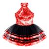 Kids Girls Sequins Halter Ballet Dance Tutu Dress Gymnastics Modern Latin Jazz Dancing Costume