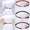 Retro Thin Adjustable Women PU Leather Belt Wild Black Ladies Female Skinny Dress Waist Belts Straps Gold Metal Buckle Wasitband