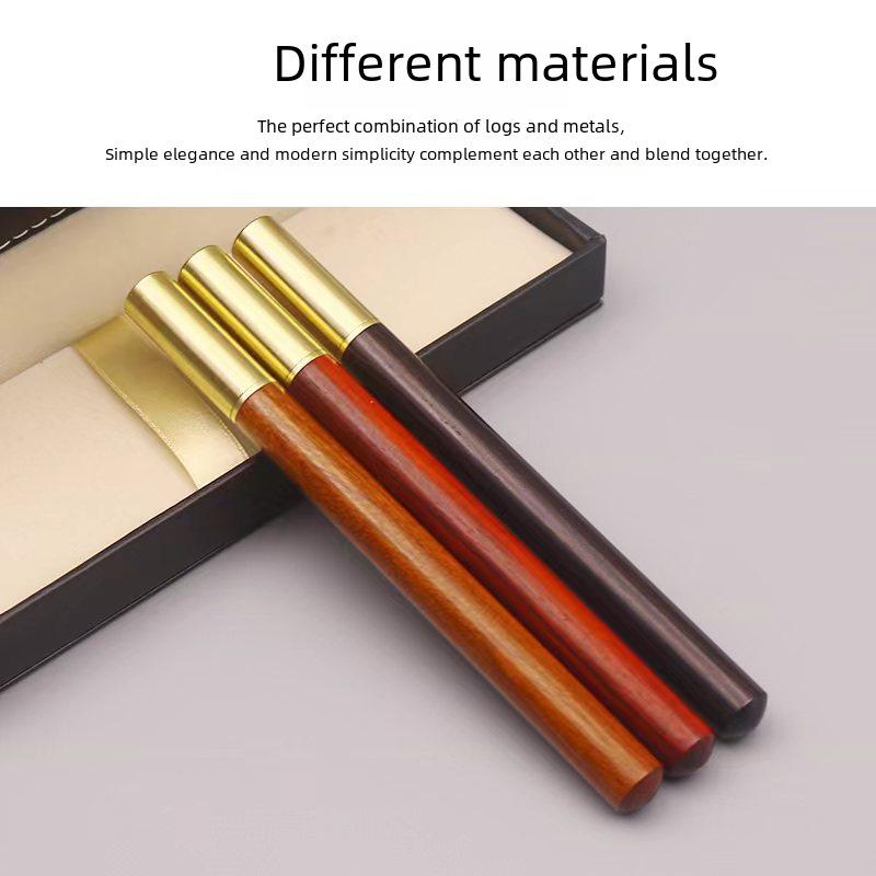 Гелевая ручка из розового дерева, латуни и черного дерева — индивидуальный фирменный подарок