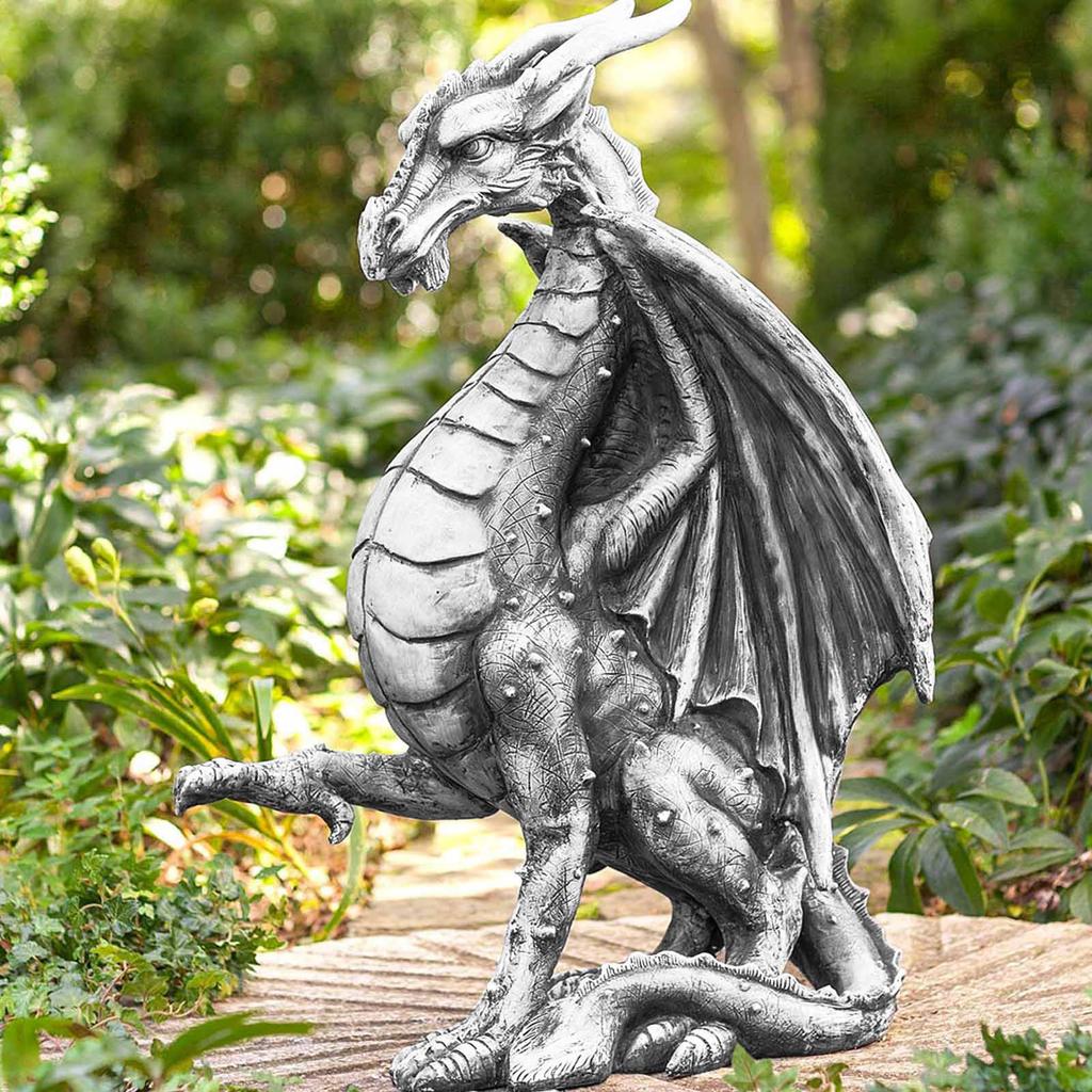 WindWeather Large Indoor/Outdoor Medieval-Dragon Statue Courtyard Decoration