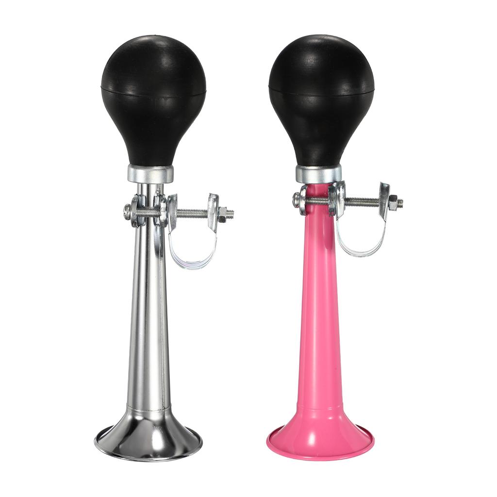 2pcs 8" Bike Horn Air Horns for Safety with Air Squeeze Metal Handlebar Bugle Bicycle Loud Bell for Road/Mountain/Bikes/Scooters2