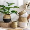Natural Straw Woven Flowerpot Handmade Woven Storage Basket Large Capacity Flower Pot Container Pastoral Planters Decoration