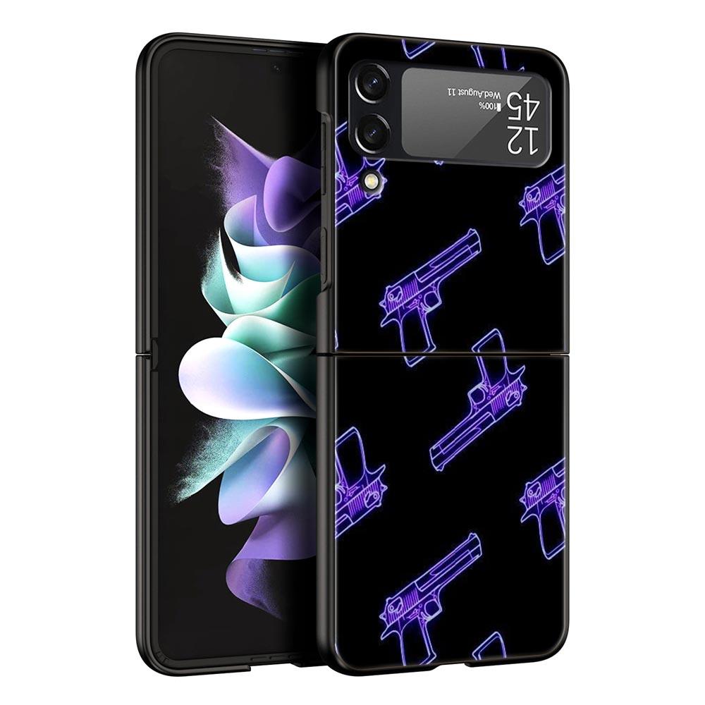 Фиолетовый чехол «Бесконечность на фиолетовом» телефоне для Samsung Galaxy Z Flip 3 4 5, складной чехол для Samsung Z Flip3 Flip4, жесткий чехол-бампер Fundas