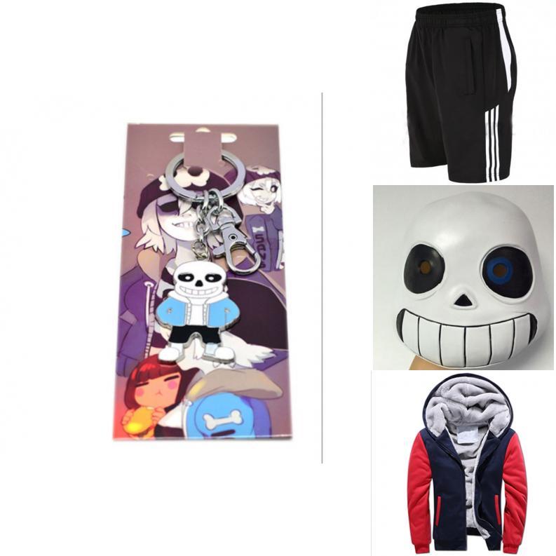 Косплей набор Санса из Undertale Худи Шорты Длинные носки Маска Перчатки Брелок**