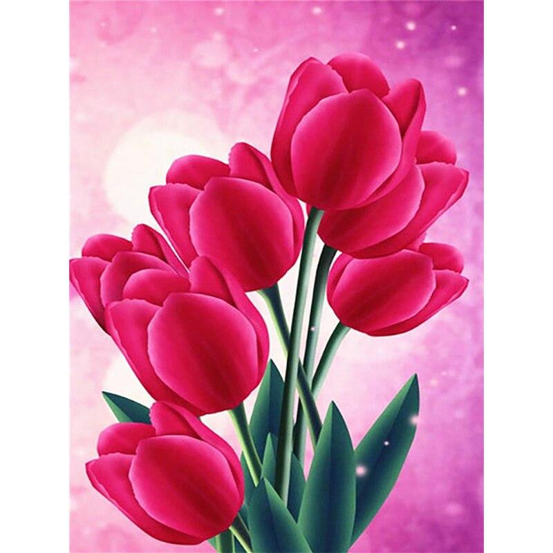 New 5D DIY Diamond Painting Flower Diamond Embroidery Cross Stitch Rhinestone Full Round Drill Crafts Art Home Decor Gift