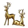 2/4Pcs Christmas Reindeer Statue Standing Sitting Elk Silhouette Figurine Deer Sculpture Home Office Desktop