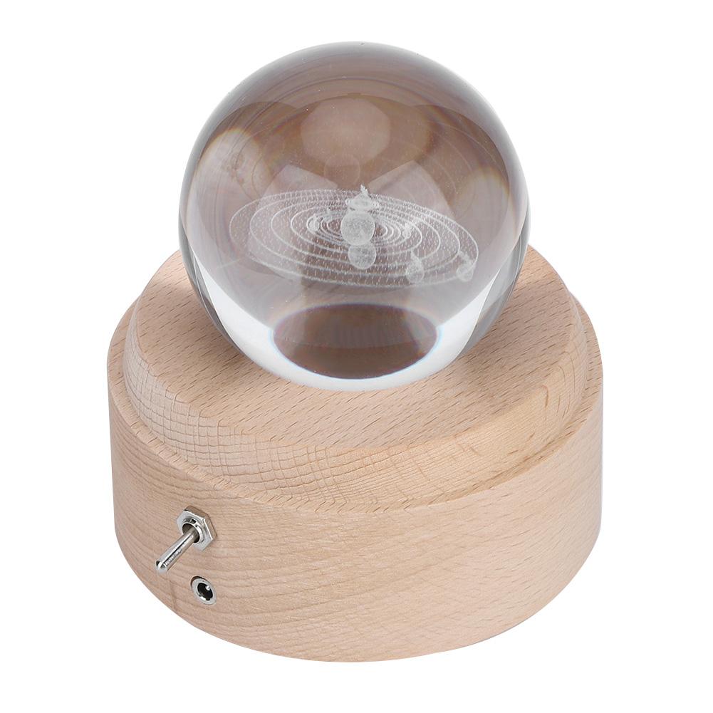 Солнечная система узор хрустальный шар вращающийся музыкальная шкатулка USB зарядка светодиодный ночник для подарка на день рождения