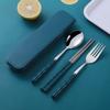 Stainless Steel Cutlery Set Spoon Fork Chopsticks Set with Box Case Travel Cutleries