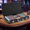 300Pcs Capacity Black Hard Aluminum Alloys Poker Chip Carrying Case Poker Chip Case for Gaming Night and Collector