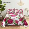 Pink Rose Bed Sheet Sets 3D Print Flowers Flat Soft Cover For Women Kids Girls King Queen Full Twin Size Linen Room Decor