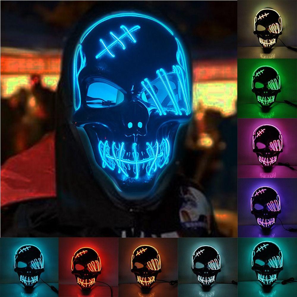 Headwear Skull Glowing Mask PP Costume Props Gothic Full Face Mask  Party Supplies