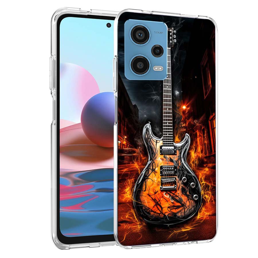 Ретро рок-музыка Электрогитара Чехол для телефона Для Redmi Note 13 12 14 15 Pro Plus 13R 11 11T 11E 11S 10 Pro 10S 9 9S Чехол Cell Cl