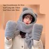 Winter Warm Hat Scarf Gloves Set Thickened Plush Integrated Cap Scarf Ear Protection Caps  Cycling