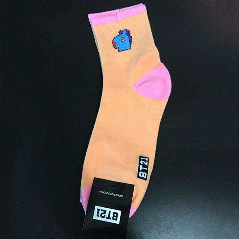 BTS Bangtan Kpop Мальчики Длинные Носки Мультяшная Кукла Chimmy Shooky Высокий Трикотаж