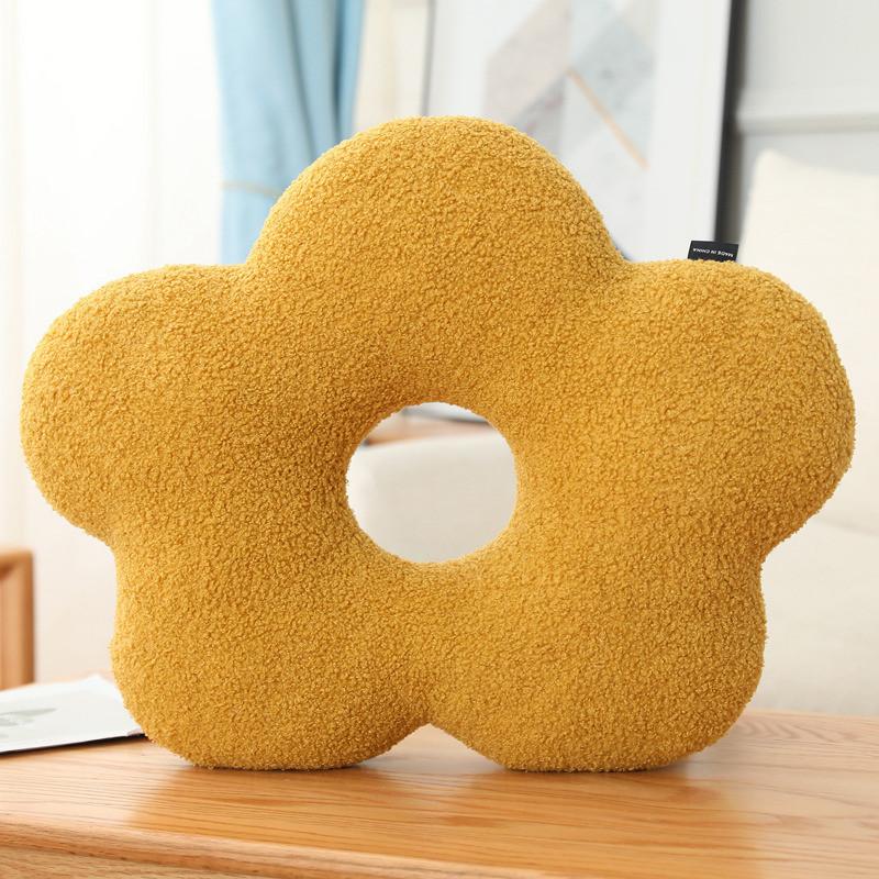 Elegant Embroidered Floral Cushion Pillow With Plush Cover For Sofa Bed Accessories