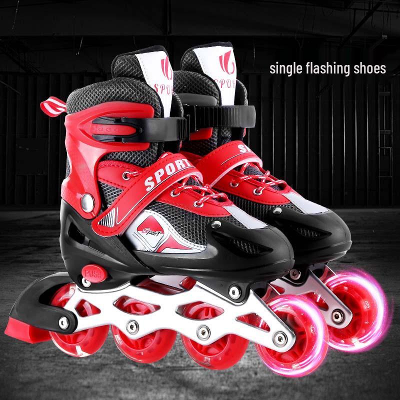 Регулируемые мигающие ПВХ коньки для мальчиков и девочек