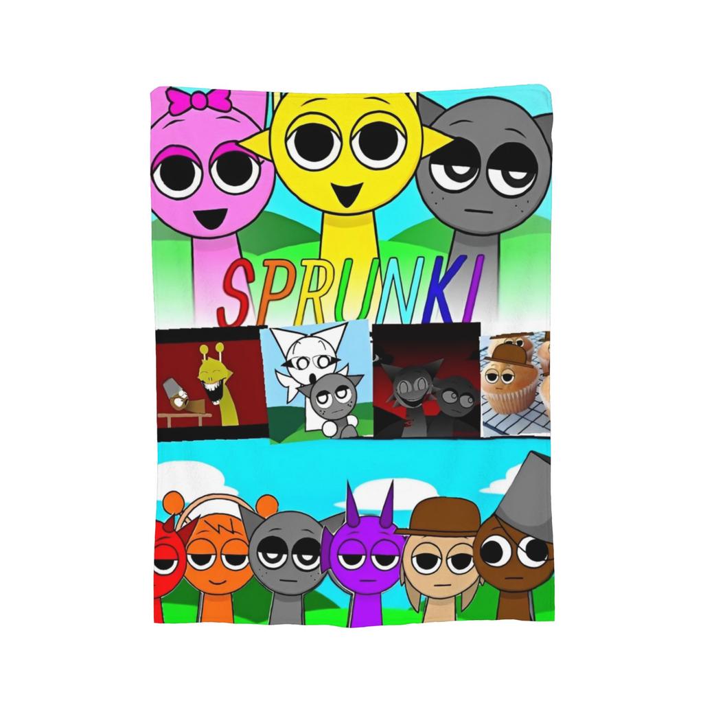Мультяшная Игра Sprunki Incredibox Плед Фланелевый Плед Летнее Украшение для Кондиционера Мягкое Теплое Покрывало