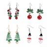 Christmas Earrings Crystal Snowman Jewelry Christmas Tree Earring Stud For Women Party Accessories Girls Ear Hooks Danglers