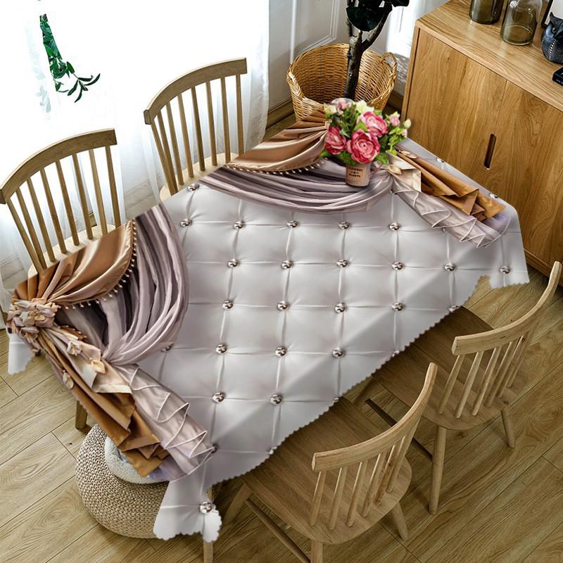 Скатерть Rich Peony с сексуальным цветочным узором Blue Rose, водонепроницаемая, утолщенная, прямоугольная и круглая, для свадьбы