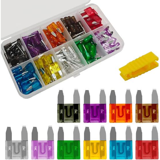 120PCS Mini Fuses Car Fuses Assortment Kit, Auto Blade Fuse Kit With Puller Tool Mini Colorful Ert Fuse(2A/3A/5A/7.5A/10A/15A/20A/25A/30A/35A) For