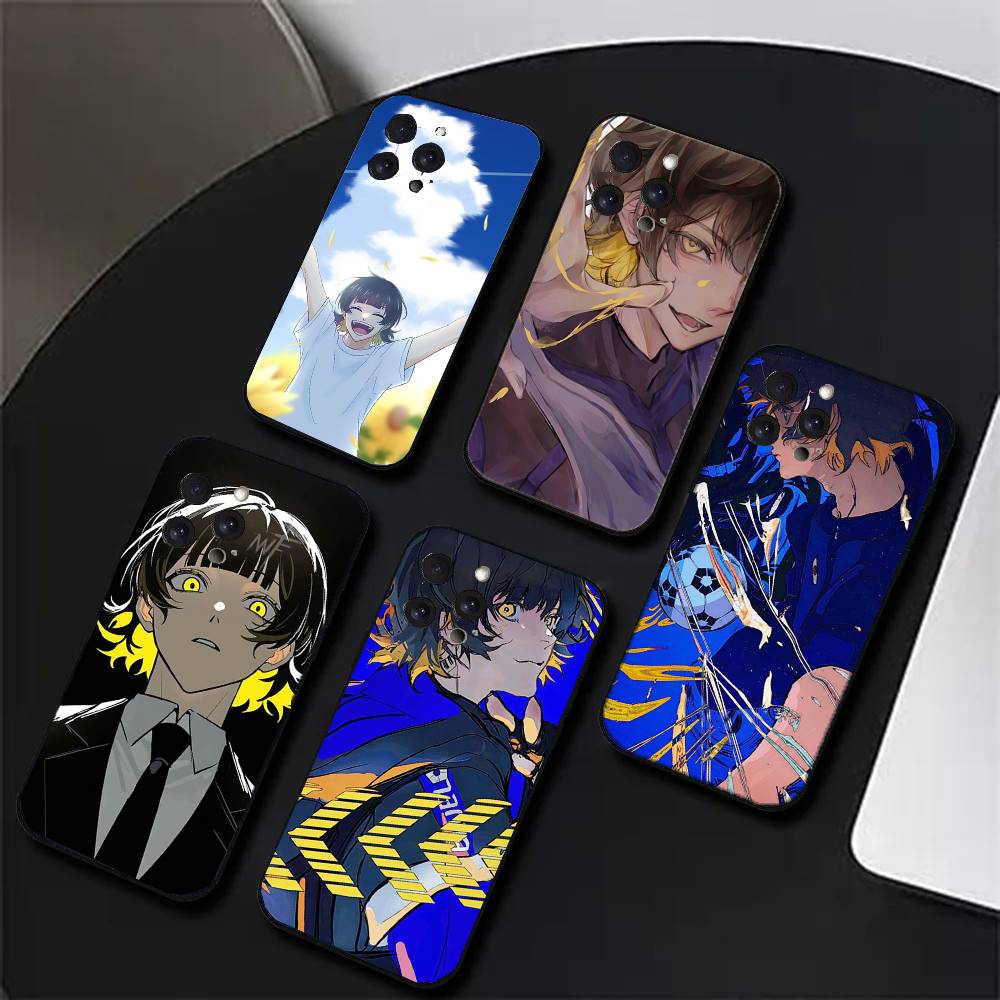 Чехол для телефона Meguru Bachira Anime BLUE LOCK Для iPhone 17 Air 16 15 14 13 Pro Max 11 12 Черный Силиконовый Чехол