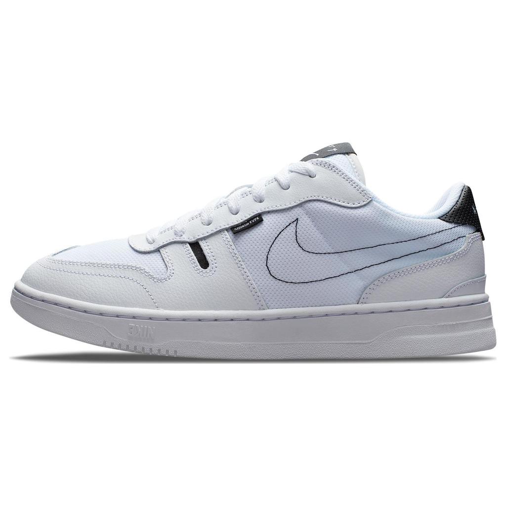 Nike Squash Type Leather Fabric Slip Resistant Durable Lightweight Low Top Skate Shoes Men Skate Shoes Black White CT2922-100