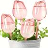 2pcs/4pcs Pink Tulip Plant Watering Balls, Narrow Outlet Design for Prolonged Dropping, Suitable for Both Indoor and Outdoor Plants
