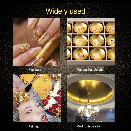 Yousheng 100 листов имитации золотой фольги, квадраты металлической фольги, серебряная сплавная фольга для позолоты, художественного украшения ногтей, сделай сам, смоляная свеча, штукатурка, ремесло