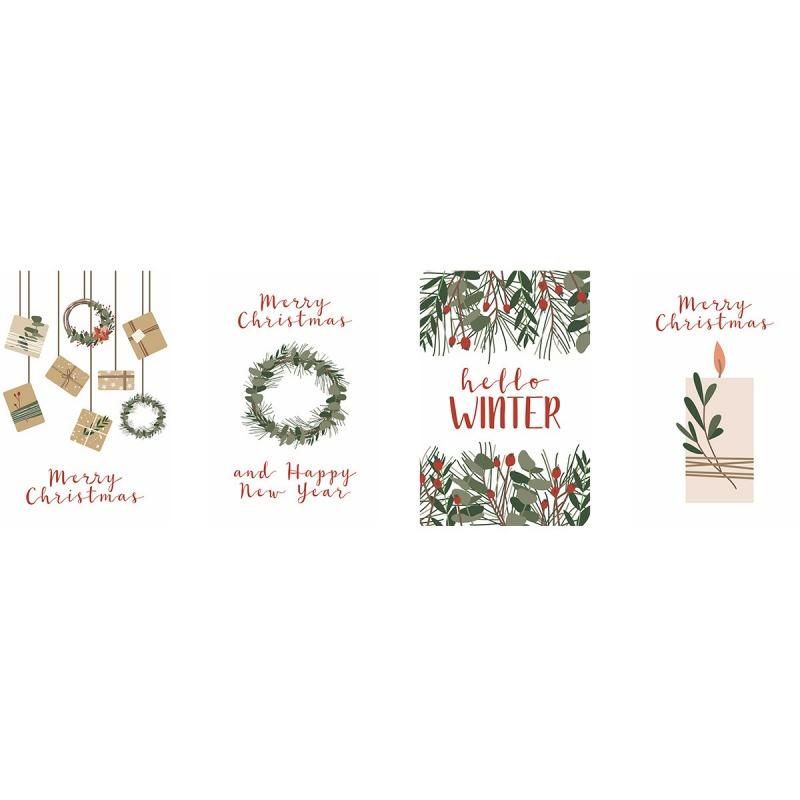 Рождественские Украшения Наклейки на Стену Знаки «С Рождеством» Снимаемые Наклейки на Стены и Окна для Домашнего Декора Детской Комнаты Праздничной Вечеринки