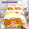 3pcs Rilakkuma1 pattern bedding set duvet cover set includes duvet cover &pillowcases, perfect all season bedroom decoration & gift