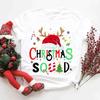 Футболка с надписью Merry Christmas, Рождественская шапка, Футболка с рогами, Модная белая футболка, Одежда с принтом, Женские повседневные футболки с коротким рукавом и графическим рисунком
