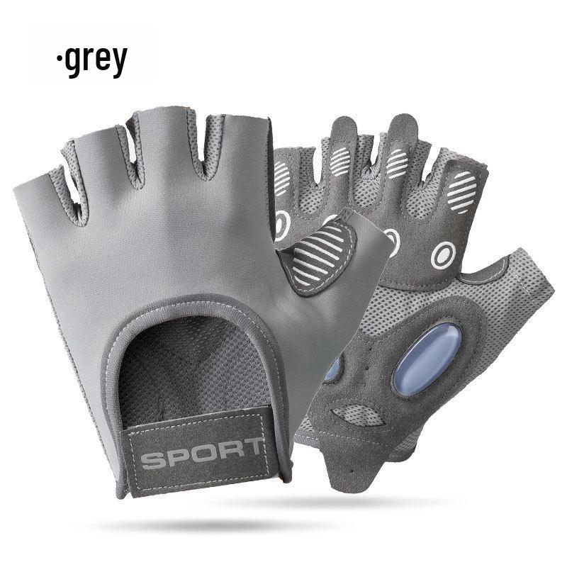 Унисекс амортизирующие силиконовые перчатки для велоспорта - нескользящие, износостойкие, с полупальцами для фитнеса