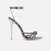 New Concise Square Open Toe Narrow Band Ankle Cross-Tied Thin High Heel Women Sandals  Sandals Silver Gold Zapatos Mujer